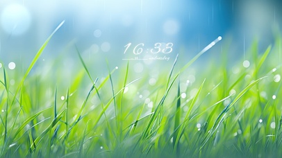 护眼简约清新雨后青草