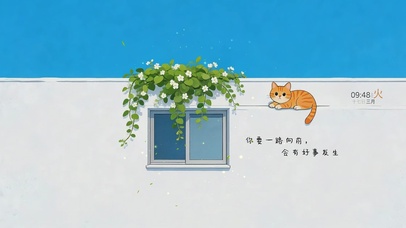 清新屋顶小猫