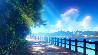 唯美夏日蓝天海边小路