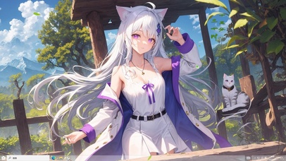 4k狐狸二次元白毛美少女