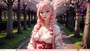 4k和服樱花纯欲美少女