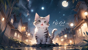 可爱夏日小猫