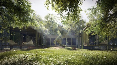 绿树庭院 龙马精神