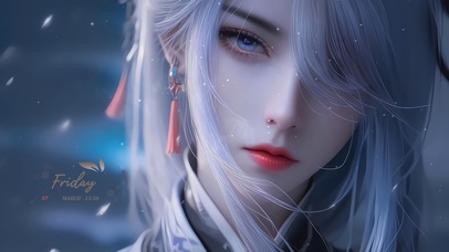 4K汉服古风白发