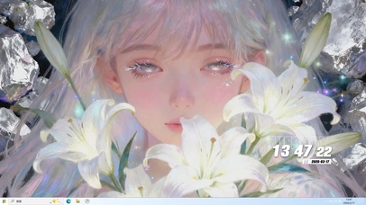 花丛女孩桌面主题