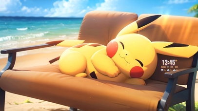 沙滩休息皮卡丘