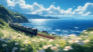 海边飞驰列车
