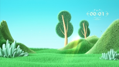 绿色清新毛绒山峰