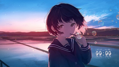 治愈系吹泡泡(动漫动态壁纸) - 动态壁纸下载 - 元气壁纸