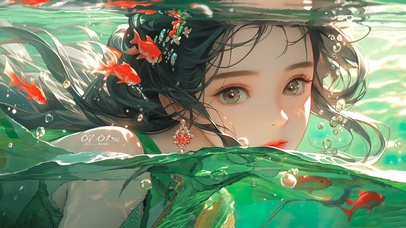 4K可爱梦幻海底少女