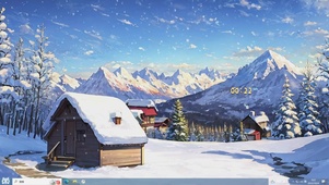动漫雪天小屋主题壁纸