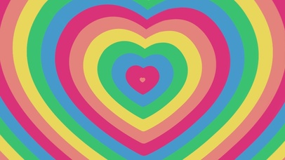 卡通彩虹爱心