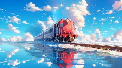 4K 海上红色列车