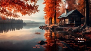 秋天的湖边
