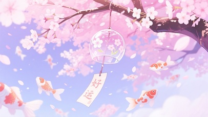 好运风铃与锦鲤