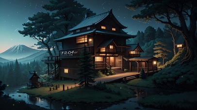 4K唯美治愈温馨夜晚古屋