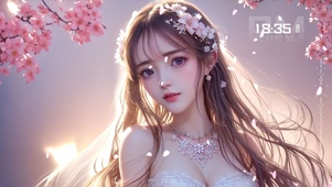 浪漫桃花女孩
