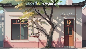 墙角的树