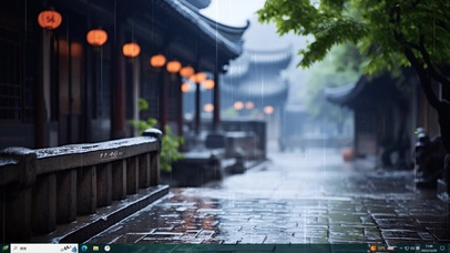 4K唯美古风雨巷主题