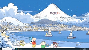 蜡笔小新海边看雪