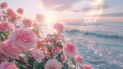唯美海景玫瑰