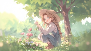 春日唯美花朵少女