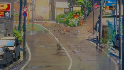 唯美治愈雨后城市街景