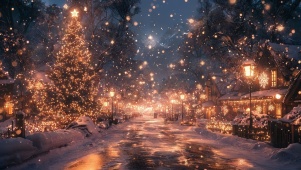 温馨街道圣诞夜