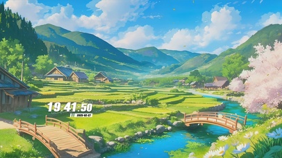 蓝天白云树木河流