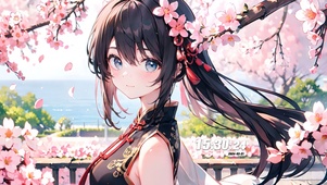 樱花汉服少女