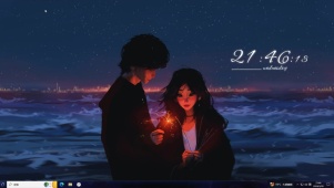 4k 夜晚 大海 男孩 女孩