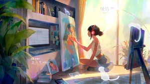 画画的少女