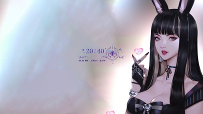 可爱比心兔女郎