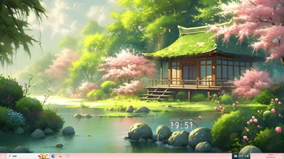 4K 幽静樱花溪边小屋	