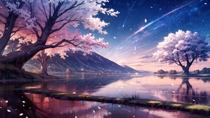 樱花飘落的夜晚