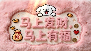 马上发财马上有福）毛绒款）