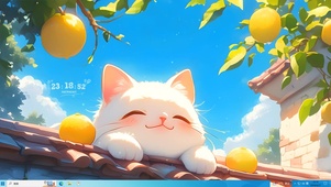 可爱胖胖橘猫