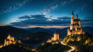 夜空下的城堡