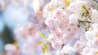 4k 治愈唯美粉嫩鲜花飘落