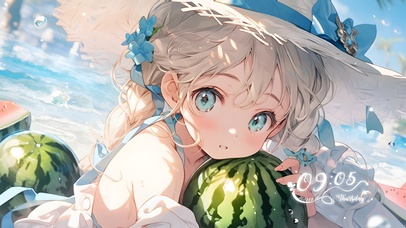 4K 夏日 西瓜与少女