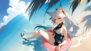 飞霄-海边泳装少女