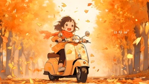 骑行秋天小路