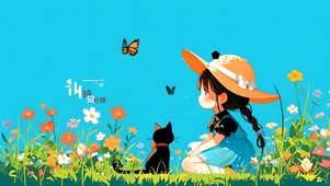 可蝴蝶春天少女 