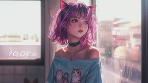 窗前美少女