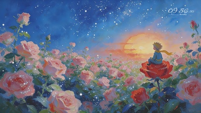 星夜下的玫瑰与小王子