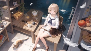 4k可爱她的猫