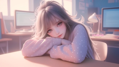 趴在书桌上的女孩