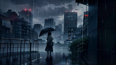 助眠·雨天背影