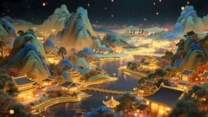 千里江山图夜景