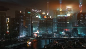 4k 赛博朋克城市夜晚